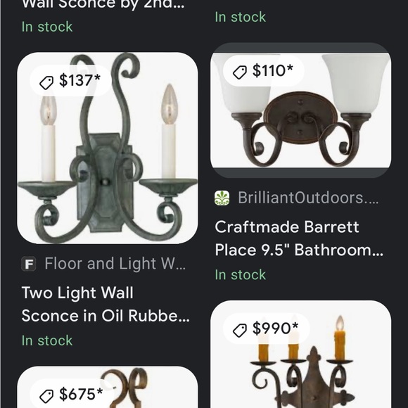 French neon classical 2 light wall fixtures - Picture 6 of 6